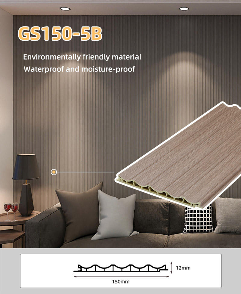 150 * 12 mm PVC-Wandpaneel mit Innenbogenwelle
