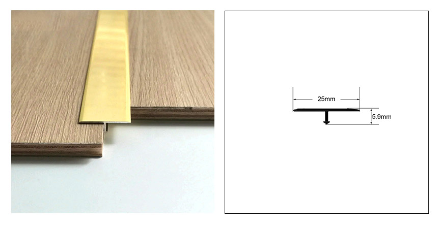 T-f&ouml;rmige Bodenverkleidung aus Aluminiumlegierung