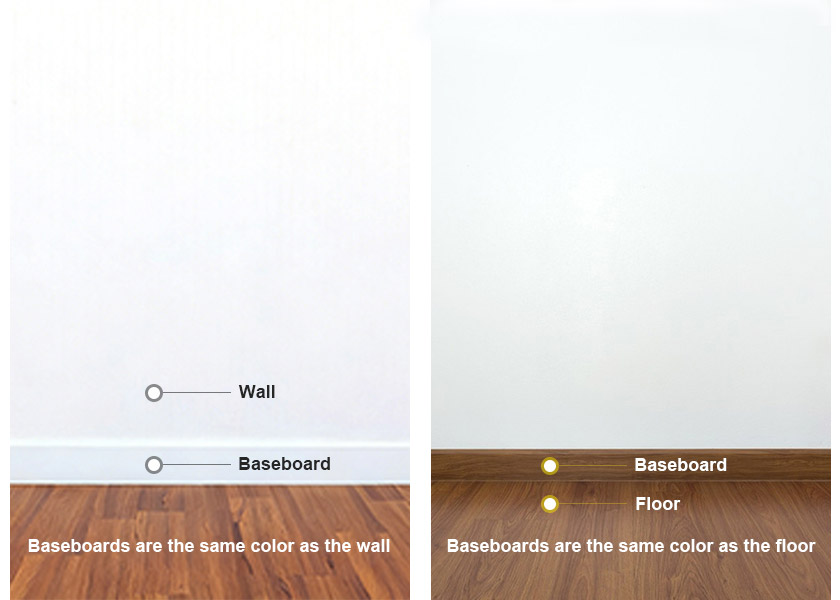 Sollten Fußleisten zur Wand- oder Bodenfarbe passen?