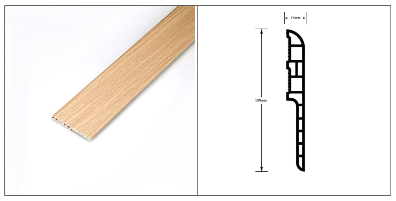 100 x 13 mm hohe SPC-Sockelleiste