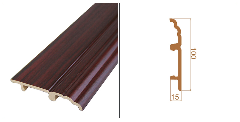 100 x 15 mm PVC-Sockelleiste zum Aufstecken