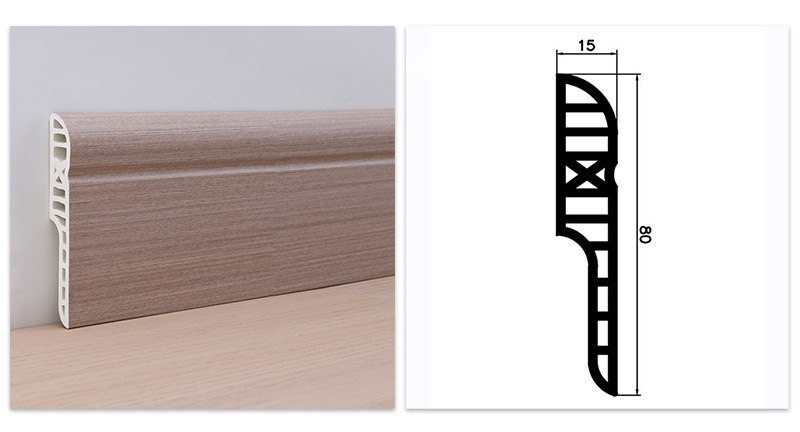 80*15mm PVC Bleistift Runde wasserdichte Sockelleiste
