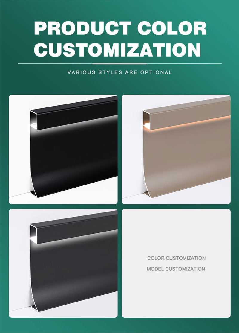 80*9mm LED-Aluminium-Sockelleiste