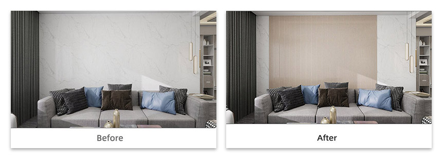 Massives, halbrundes Wandpaneel mit Gold-Wei&szlig;-Marmor-Finish