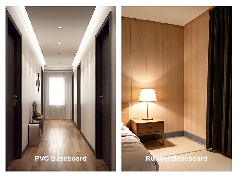 Wie sollten Sie zwischen einer Gummi-Fußleiste und einer PVC-Fußleiste wählen?