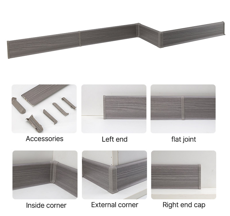 70*15mm PVC-Bodensockelleisten mit Zubeh&ouml;r