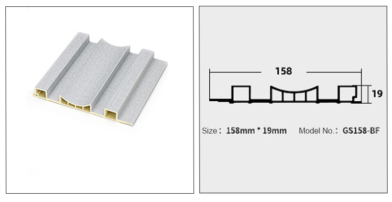 158 * 19 mm geriffelte PVC-Platte
