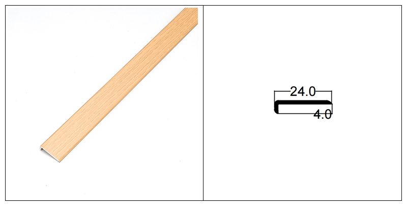 24 * 4 mm L-f&ouml;rmiger SPC-Bodenkantenstreifen
