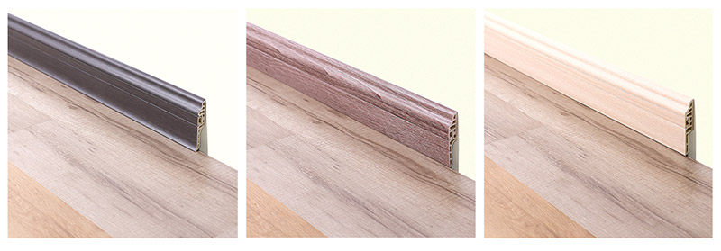 Farboptionen f&uuml;r PVC-Sockelleisten