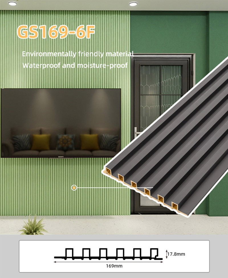 169*17,8 mm rechteckige geriffelte Wandpaneele