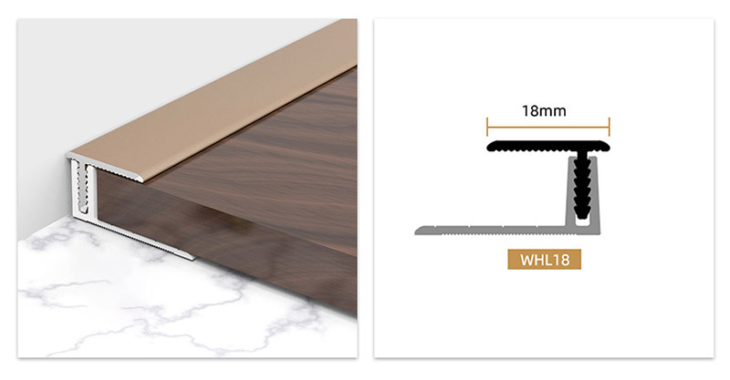 18 * 11,3 mm T-f&ouml;rmige einseitige Bodenkantenverkleidung aus Aluminiumlegierung