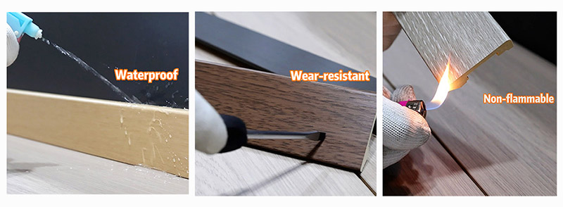 60 * 12 mm massive PVC-Sockelleisten zum Aufstecken