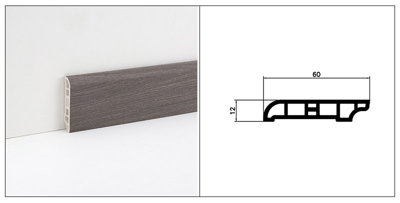 60 * 15 mm PVC-Sockelleiste mit Holzmaserung