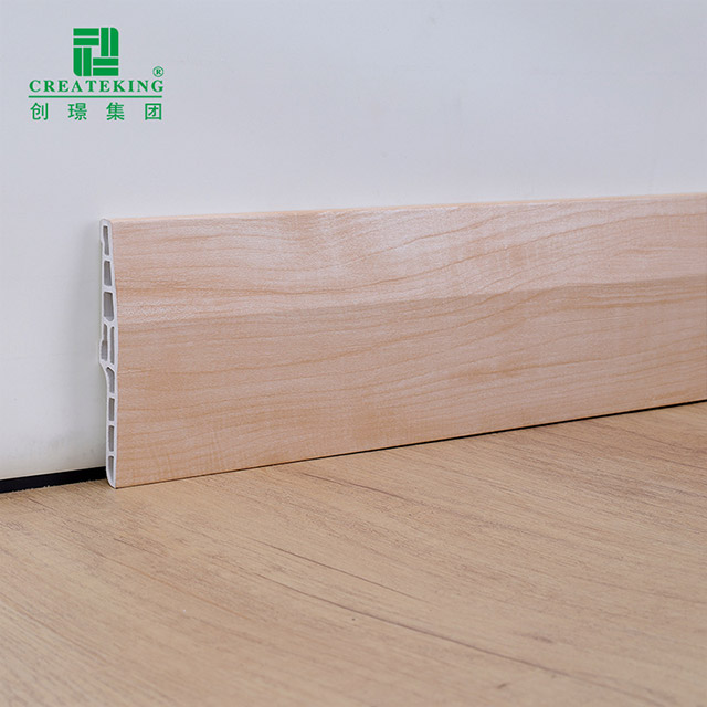 100 * 15 mm abgeschrägte hohle PVC-Sockelleiste