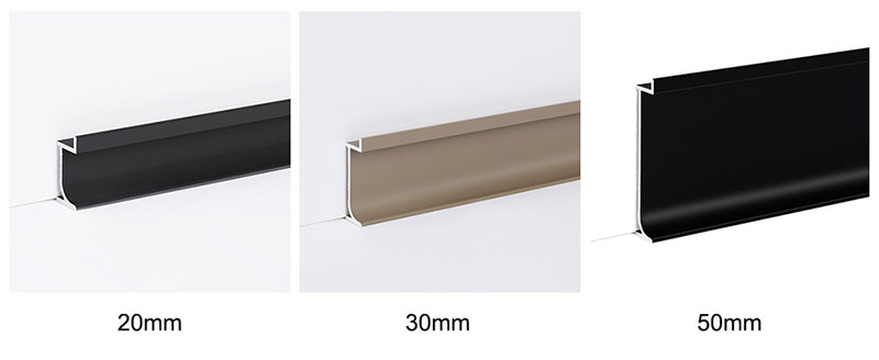 30*12 versenkte Aluminium-Sockelleiste