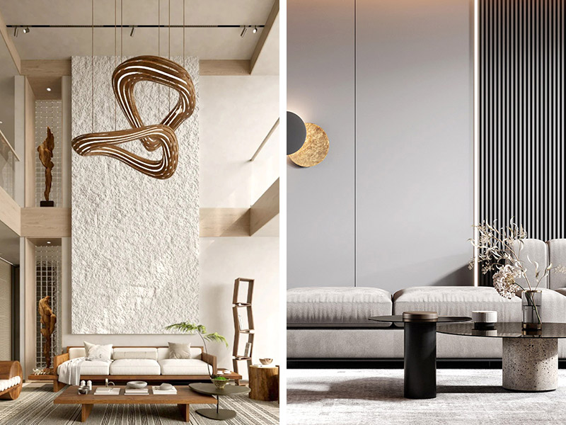 weiches Steinpaneel und ein PVC-Wandpaneel