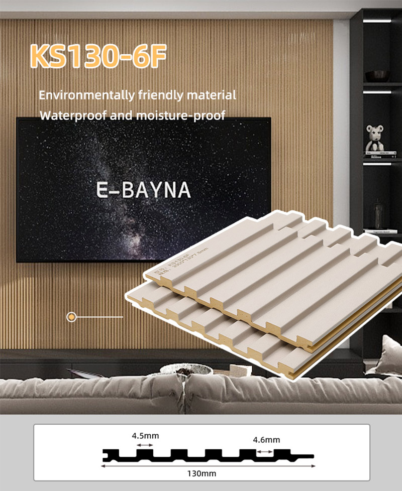 Massive geriffelte Wandpaneele aus PVC, 130 x 7,8 mm