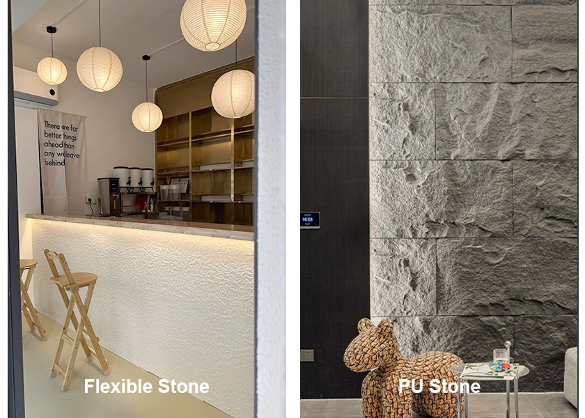 Was ist der Unterschied zwischen flexiblem Stein und PU-Stein?