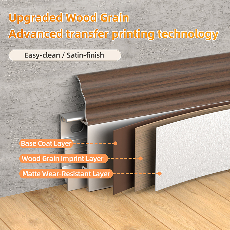 50 * 12 mm Sockelleiste aus Aluminiumlegierung im französischen Stil