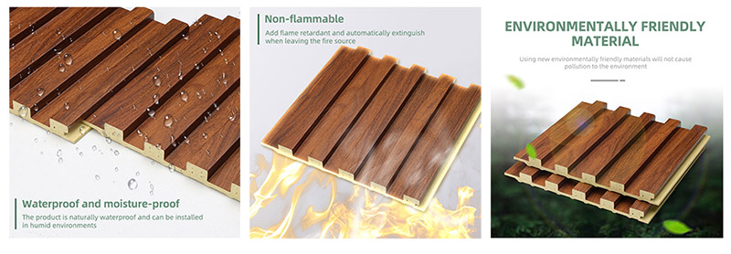 159 x 12 mm gro&szlig;e geriffelte Massivwandpaneele mit Holzmaserung