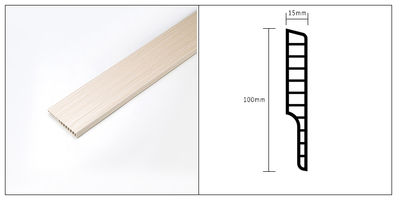 100 * 15 mm PVC-Sockelleiste