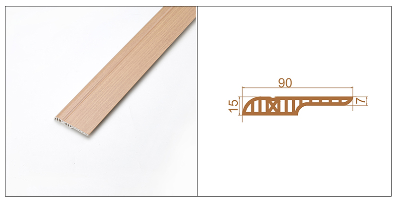 90*17mm PVC-Bleistift-Sockelleiste