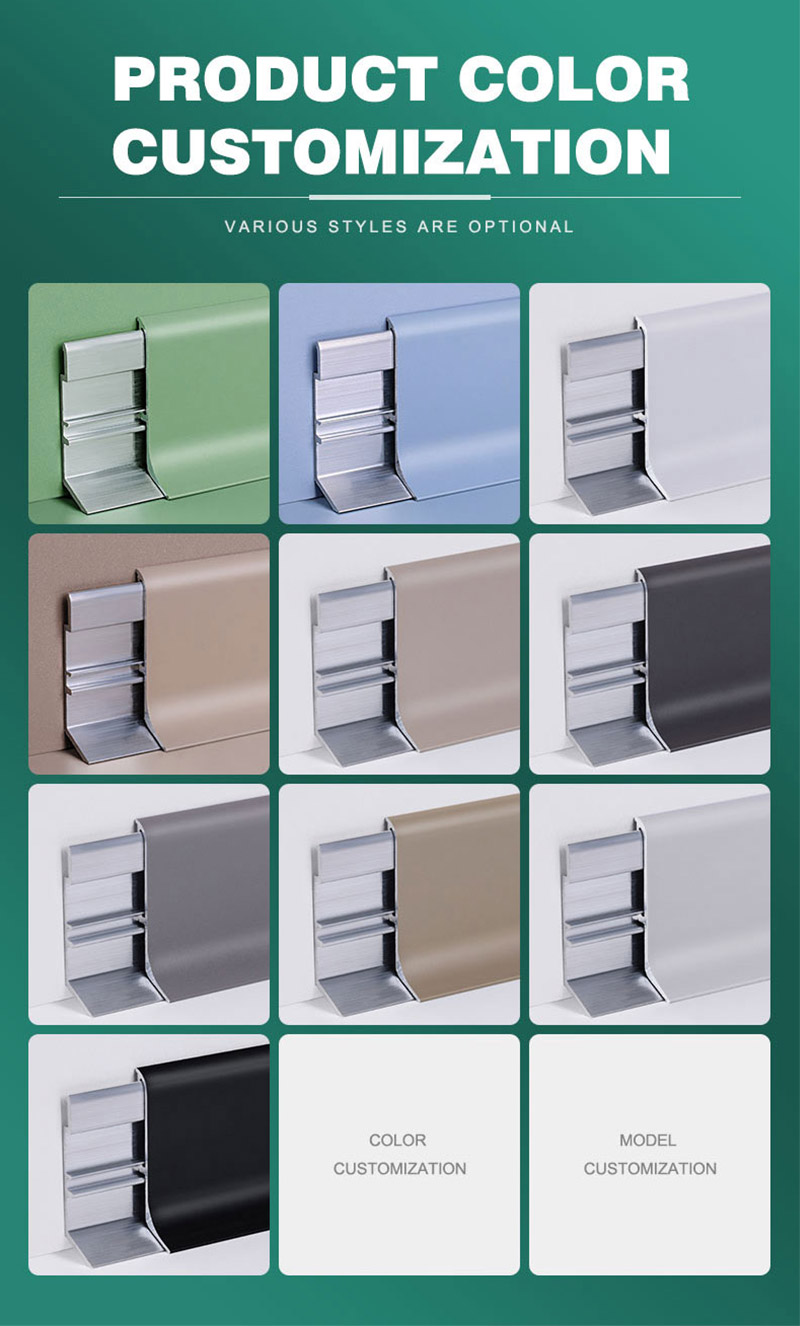 40*9mm Aluminium-Bodensockelleisten