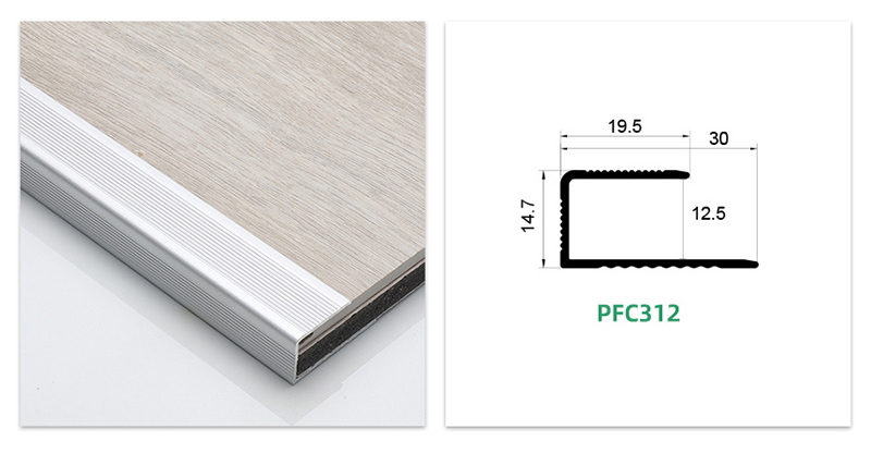 C-f&ouml;rmige Bodenkantenverkleidung aus Aluminium