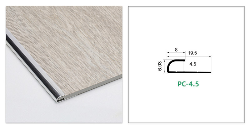 C-f&ouml;rmige Bodenkantenverkleidung aus Metall