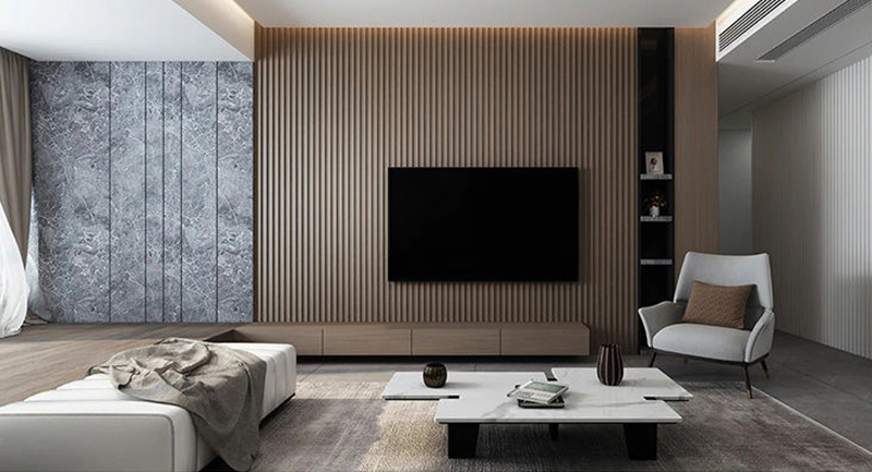 geriffeltes WPC-Wandpaneel