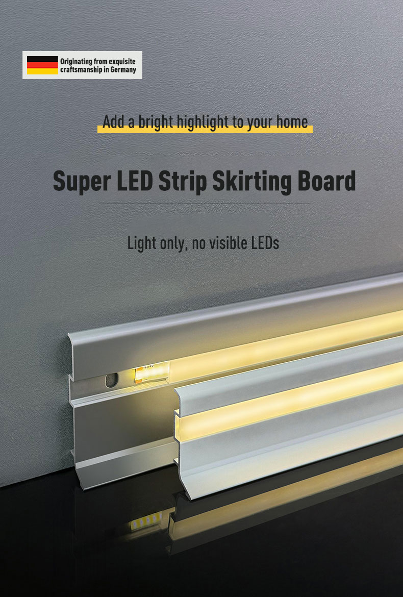 Flexibler Sockelleisten-LED-PVC-WPC-Wanddekorstreifen, selbstklebend, für DIY-Heimdekoration